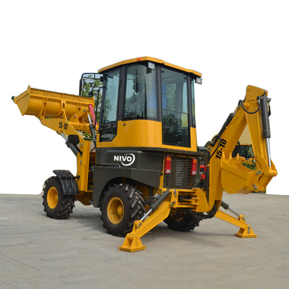 NIVO NV15-10 1ton Mini Backhoe Loader 4*4 Mini Excavator and Loader 4wd and Attachments Work With Asphalt Paver or Parts